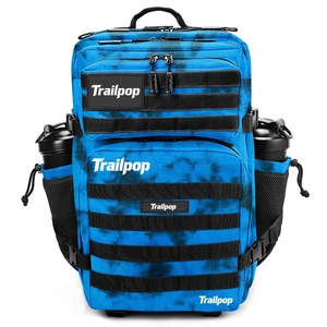 Custom Logo Waterproof Travel Fitness Navy Camo 45L Gym Meal <strong>Backpack</strong> w Side Pocket - Product Image 2