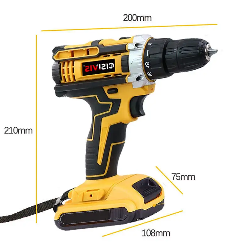 21V Cordless elettrico impatto trapano Set nuovo Driver con caricabatterie e 2 batterie trapano