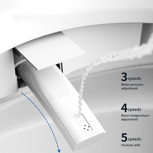 Toilette intelligente tout-en-un pour la maison avec chasse d'eau automatique et anti-éclaboussures, séchage automatique, commande vocale via télécommande sans fil - Product Image 2