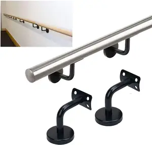 TAKA CE Certificate Black Handrail Bracket for Heavy Duty Stair Handrail Brackets Wall Mount Holders with Mounting Screws