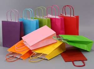 أكياس ورق كرافت بوتيك رخيصة قابلة لإعادة الاستخدام بمقبض للبيع بالجملة - Product Image 4