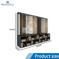 Présentoir sur pied personnalisé à pages rabattables avec tiroirs pour carrelage, marbre et bois en showroom