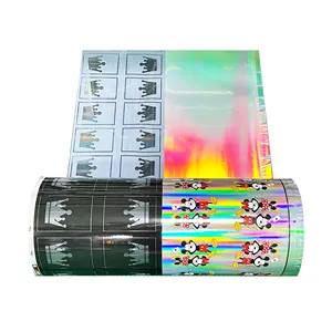 Custom Printed Cartoon Pattern Rainbow Holographic Thermal Lamination Holographic Film Roll PET BOPP Thermal Lamination Film