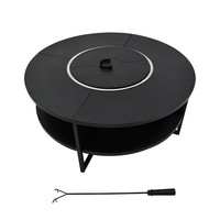 Nouveau produit Table de foyer en métal pour jardin extérieur et arrière-cour, chauffage au bois, sans fumée avec support à bûches