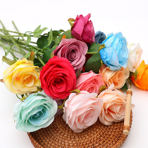 Ramo de Rosas Artificiales de 50 cm de Altura, Simulación de Plástico, Decoraciones para Bodas, Adornos de Mesa para Interiores - Product Image 1