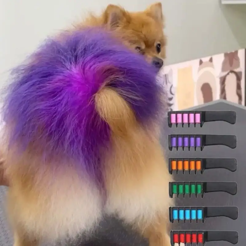 Производитель KHY Pet Dog, оптовая продажа, краска для волос, Расточная палочка, Временный бренд, цвет для девочки, ребенка, расческа, кисть, ручка, Цветной мел для волос