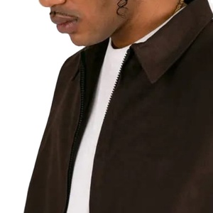 Veste de travail en coton brodée vintage surdimensionnée avec fermeture éclair complète design personnalisé pour homme - Product Image 3