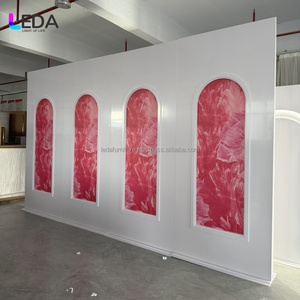 Fondo de boda de arco rosa de lujo Popular LEDA, decoración ajustable forrada en oro para eventos de boda - Product Image 5