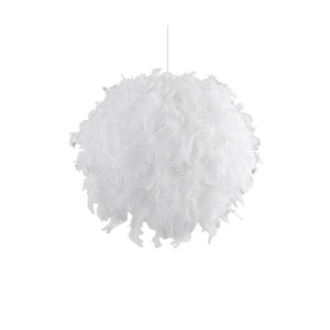 Lustre à plumes He Yi, luminaire suspendu à LED blanc pour chambre à coucher, salon, chambre d'enfant, décoration intérieure - Product Image 5