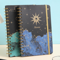 Carnet de notes A5 à couverture rigide personnalisable avec sangle enroulée Couverture en papier à reliure à spirale à feuilles mobiles personnalisée Cadeau scolaire Logo personnalisé