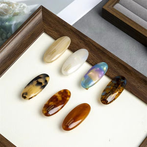 定制批发小5厘米椭圆形女士发饰醋酸金标签发夹女孩 - Product Image 2