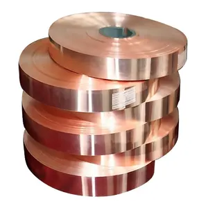 China Manufacture C1100 C1200 C1020 99.9% Pure Copper Coil Roll High Precision Red Copper Strip For Earthing