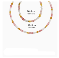 Conjunto de Joyería de Estilo Bohemio Colorido con una Pulsera de Ojo de Tigre con Cuentas y un Collar de Piedra Natural