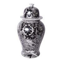 Vase en porcelaine noir et blanc moderne avec motif de dragon pour la décoration de la maison orientale