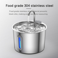 Fontaine à eau intelligente pour chat avec niveau d'eau visible, en acier inoxydable, filtration multicouche, distributeur d'eau pour animaux de compagnie avec robinet