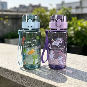 Botella de agua para niños de 400 ml, de PC, para beber directamente, con estampado creativo y lindo de dibujos animados, para deportes al aire libre, regalo para el regreso a clases. - Product Image 5