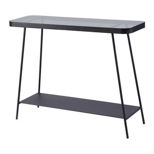 Nordique 2 niveaux noir métal <span class=keywords><strong>rectangulaire</strong></span> <span class=keywords><strong>Console</strong></span> verre café <span class=keywords><strong>Console</strong></span> Table décoration maison Mesas De Centr Draht Tisch - Product Image 1