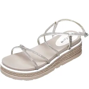 Vente chaude strass chaussures corde sangles accessoires supérieurs pour femme chaussures en gros