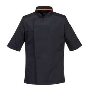 PORTWEST - C746BKRXXXL Veste à manches courtes air pro en maille extensible, Noir-EAN 5036108389186 CHEFS AND FOOD INDUSTRY WORKWEAR - Product Image 1