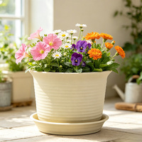 Plateau de pot de fleurs classique en résine durable pour usage intérieur/extérieur, décoration de la maison, drainage pour fleurs et plantes succulentes (Pothos)