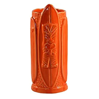 Mugs Tiki personnalisés pour bar, en céramique, ensembles de tasses à café, design émaillé, vente en gros, porcelaine, style américain, sans plomb toxique