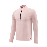 T-shirt de sport à manches longues et demi-fermeture éclair à séchage rapide pour hommes Polo à col roulé tissé avec logo personnalisé décontracté de couleur unie grande taille