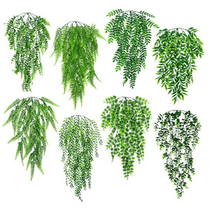 Fleurs artificielles plantes vertes fougères rotin feuille persane plantes artificielles suspendues vignes abri décoration en gros - Product Image 4