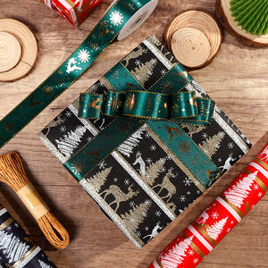 New Design Christmas Gift Roll <b>Wrap</b> Brush Gold <b>White</b> Kraft <b>Paper</b> 43*300 cm - Product Image 3