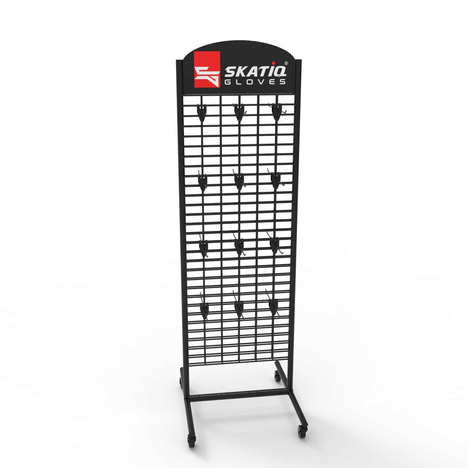 Custom Logo Metal Mesh Display Stand for Gloves Tools Socks Slippers Data Cable Hook Floor-to-Ceiling Rotating Movable Wholesale — view 5