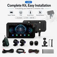 Navegador para Moto con Carplay, Pantalla Táctil de 6.1'', Android Auto Inalámbrico, Resistente al Agua IP67, TPMS Delantero/Trasero, BSD, Sensor de Luz Automático