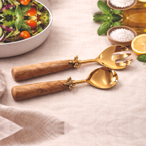 Utensilios para Ensalada de Lujo con Mango de Acero Inoxidable Grueso, Chapado en Oro, Ecológico, Diseño Único, Alta Calidad, Apto para Lavavajillas - Product Image 4