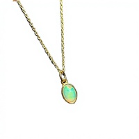 Collier Pendentif Gaovo Vintage en Argent S925 Plaqué Or avec Opale Naturelle, Bijou Élégant Quotidien pour Femme, Idéal Cadeau, Vente en Gros