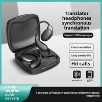 Auriculares Inalámbricos OWS con Gancho para la Oreja, Traductor IA 5.4, Interpretación Multi-idioma, LED, IPX5 Impermeables, 5-10 Horas de Duración, Batería de Larga Duración