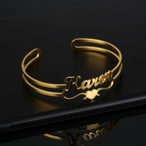 <span class=keywords><strong>Bracelet</strong></span> <span class=keywords><strong>personnalisé</strong></span> avec nom en lettres, <span class=keywords><strong>bracelet</strong></span> pour femmes et hommes, acier inoxydable doré, plaque de nom personnalisée, bracelets personnalisés, <span class=keywords><strong>cadeau</strong></span> de bijoux - Product Image 3