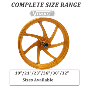 VIMAS 2026 Nouvelle Jante de Moto Dorée à 6 Rayons Style Dernier Cri, <span class=keywords><strong>Roues</strong></span> Forgées Haute Brillance pour Modèles Touring - Product Image 1