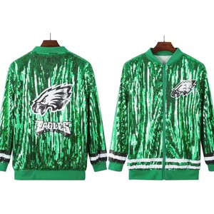 Giacche con <span class=keywords><strong>Paillettes</strong></span> Verdi Philadelphia Eagles, Abbigliamento per il Giorno della Partita, Maglia da Football Luccicante - Product Image 6