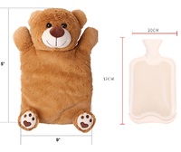 Coussin chauffant personnalisé en coton PP, jouet en peluche tricoté Stitch, bouteille d'eau chaude amovible avec housse, 0-24 mois