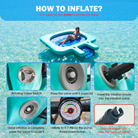 Hamac flottant gonflable avec rampe pour animaux de compagnie, quai flottant robuste, transat de piscine, plateforme flottante pour bronzer
