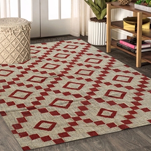 พรมปอกระเจาขนสัตว์ถักลายเรขาคณิตสำหรับบ้านโรงแรมห้องนั่งเล่น - Product Image 3