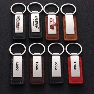 Wholesale Custom Logo Printed, Key Ring Chain Blank Pu Leather Keychain <strong>Laser</strong> Metal and Leather Keyring/ - Product Image 2