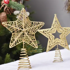 Feliz Natal Árvore Top Sparkle Estrelas Pendurar Xmas Decoração Treetop Topper fornece Decoração árvore de Natal