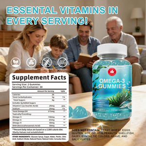 Gommes à mâcher à l'huile de poisson oméga 3 DHA sans sucre avec vitamine C pour soutenir la santé du cœur, des yeux et du cerveau des adolescents, des adultes et des personnes âgées - Product Image 4