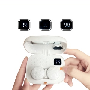 아이칸 초음파 콘택트렌즈 케이스 타이머 기능이 있는 하드 렌즈 케이스 최신 컬러 콘택트렌즈 케이스 클리너 - Product Image 6