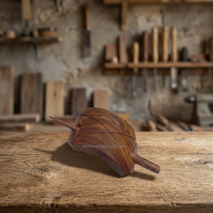 Pince à cheveux en bois poli faite à la main, écologique, de luxe, pour femmes et filles, avec bâtonnet, marron, élégante, décontractée, ethnique, festive - Product Image 2