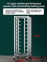 Chariot de rangement pour plaques de cuisson en acier inoxydable commercial avec revêtement autonettoyant, 4 roulettes, résistant à la corrosion, pour utilisation en four