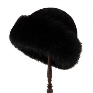 Bonnet tricoté unisexe en fausse fourrure de lapin avec pompon amovible, en tissu éponge, pour usage extérieur décontracté - Product Image 4