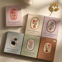 Paquete de Pegatinas de Vinilo Brillante Impermeables y Ecológicas Serene Florals - Adhesivo Duradero de Gran Fijación, Tema Floral en Caja, DIY