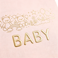 Journal de souvenirs pour bébé en lin avec couverture rigide, logo personnalisé en feuille d'or, cadeau de naissance, carnet