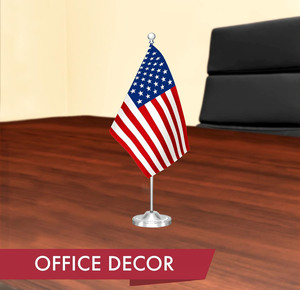 Nhà máy bán Chất lượng cao thu nhỏ Máy tính để bàn đứng cờ USA văn phòng bảng cờ với khán đài cơ sở trang trí trong nhà - Product Image 3