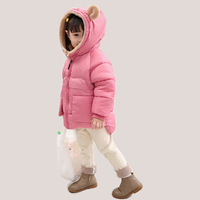 Vêtements pour enfants 2023 Vestes d'hiver Manteaux et vêtements d'extérieur pour filles Vestes chaudes à capuche avec fermeture éclair et oreilles de lapin